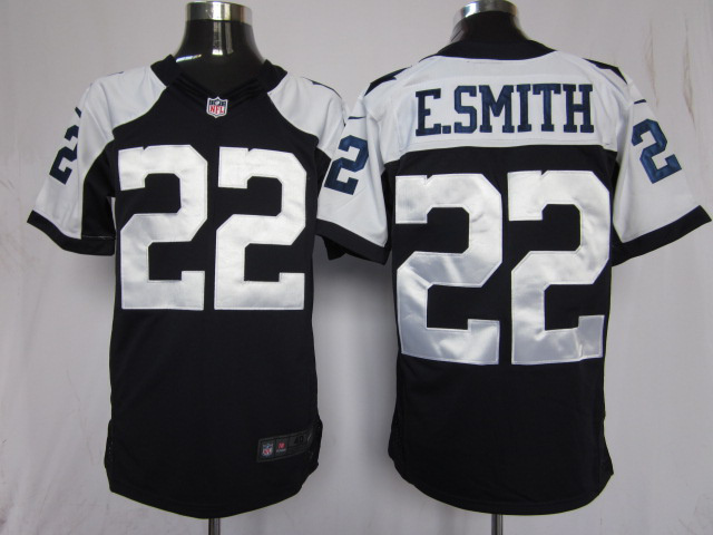 Dallas Cowboys 22 E.SMITH Nike Blue Elite Thanksgiving Jersey